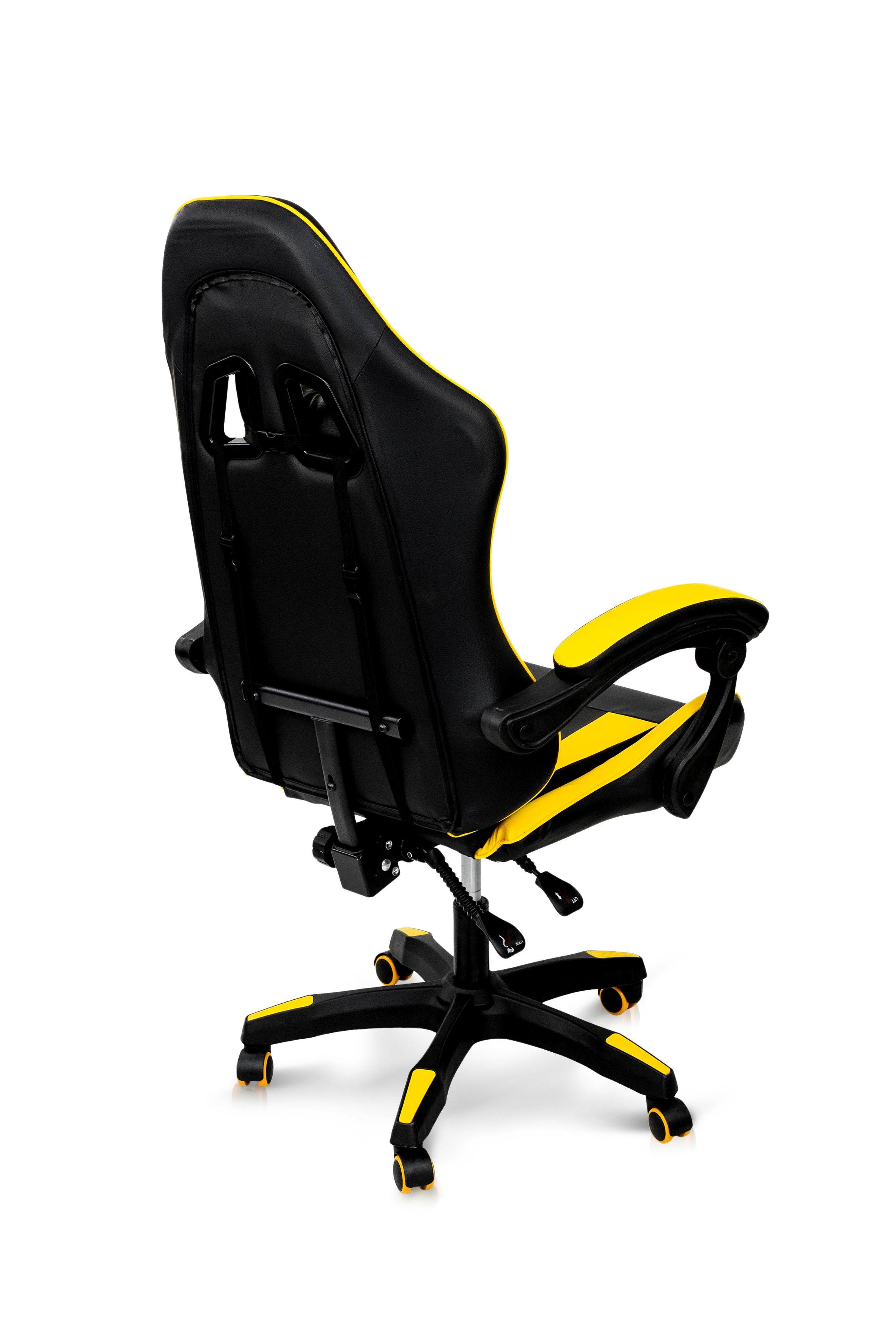 Крісло геймерське Мікс Меблі Слім механізм газліфт Чорний/Жовтий (А0055759) - фото 5 Крісло геймерське Мікс Меблі Слім механізм газліфт Чорний/Жовтий (А0055759) - фото 5