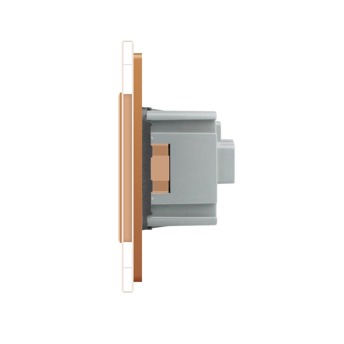 Розетка подвійна Livolo з заземленням скляна Золотий (VL-C7C2EU-13) - фото 3