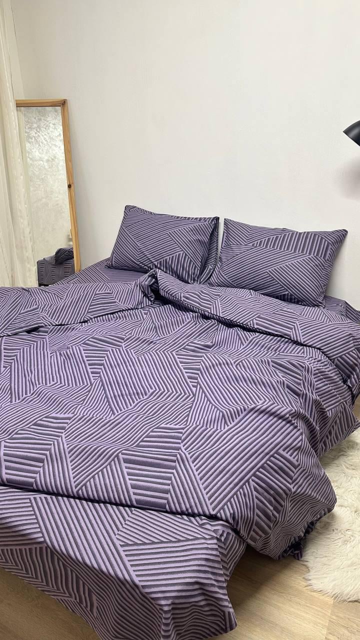 Комплект постільної білизни бязь Голд Люкс фіолетова феєрія сімейний 50х70 см 150x220 см