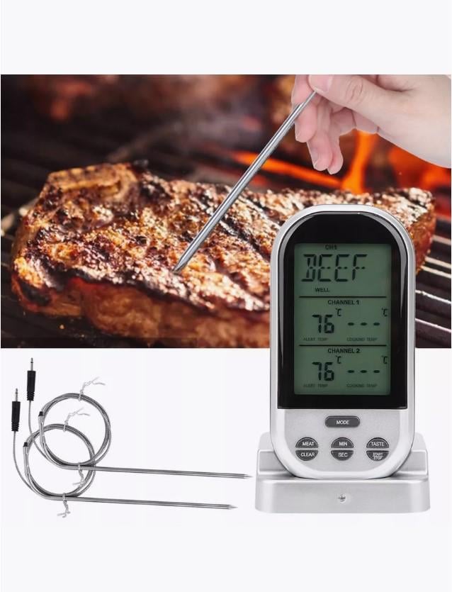 Щуп для мяса кухонный BRS TS-BN52 беспроводной с дисплеем/таймером/пультом (472335344) - фото 3