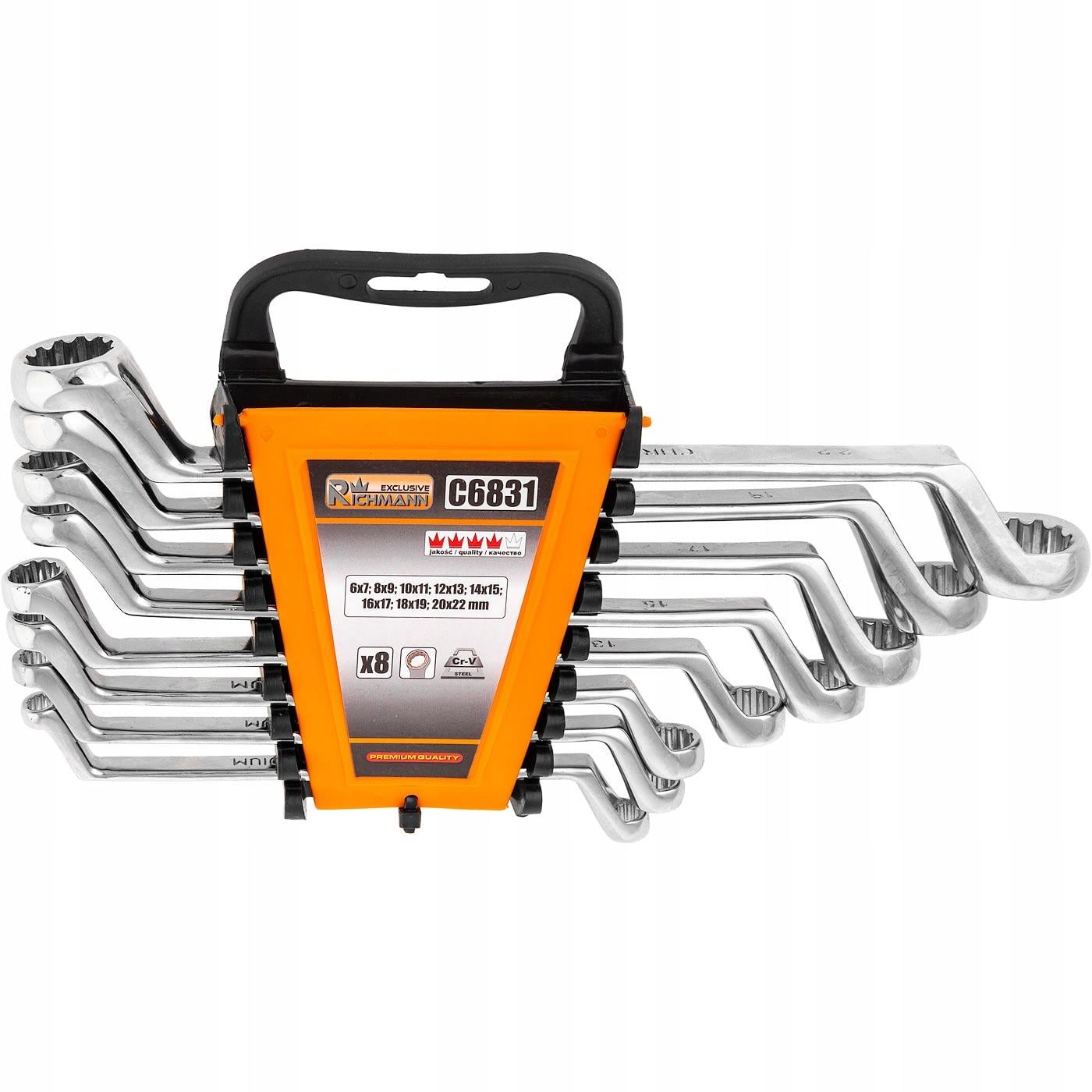 Набор ключей накидных гнутых Richmann 6-22 в чехле 8 шт. (C6831)