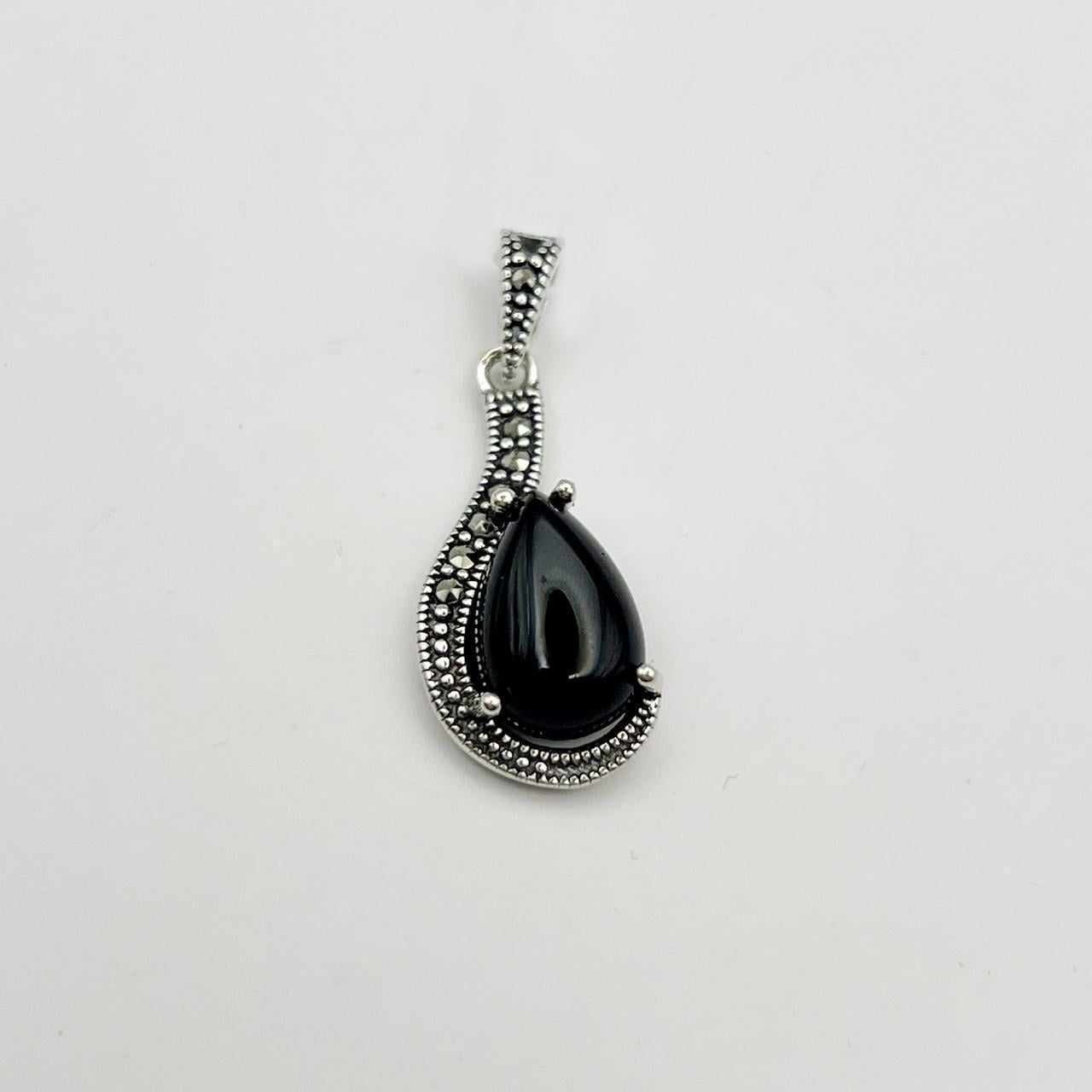 Серебряный кулон с агатом и марказитом 2,65 г (2476975656)