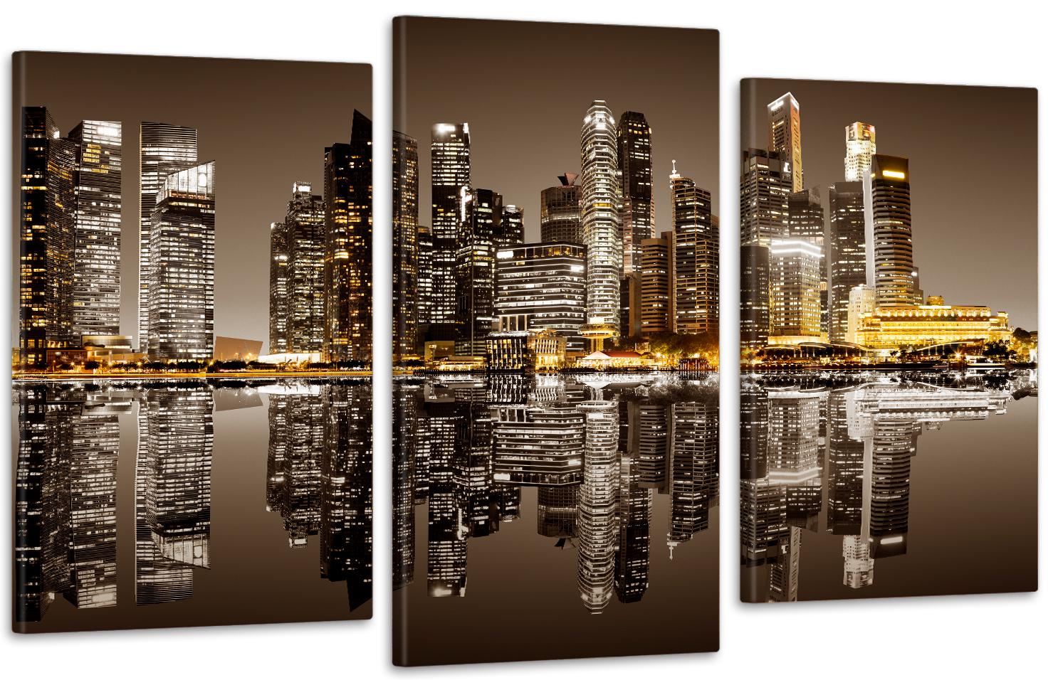 Картина модульная в гостиную/спальню Город ночью 100х150 см (Art-726_3)