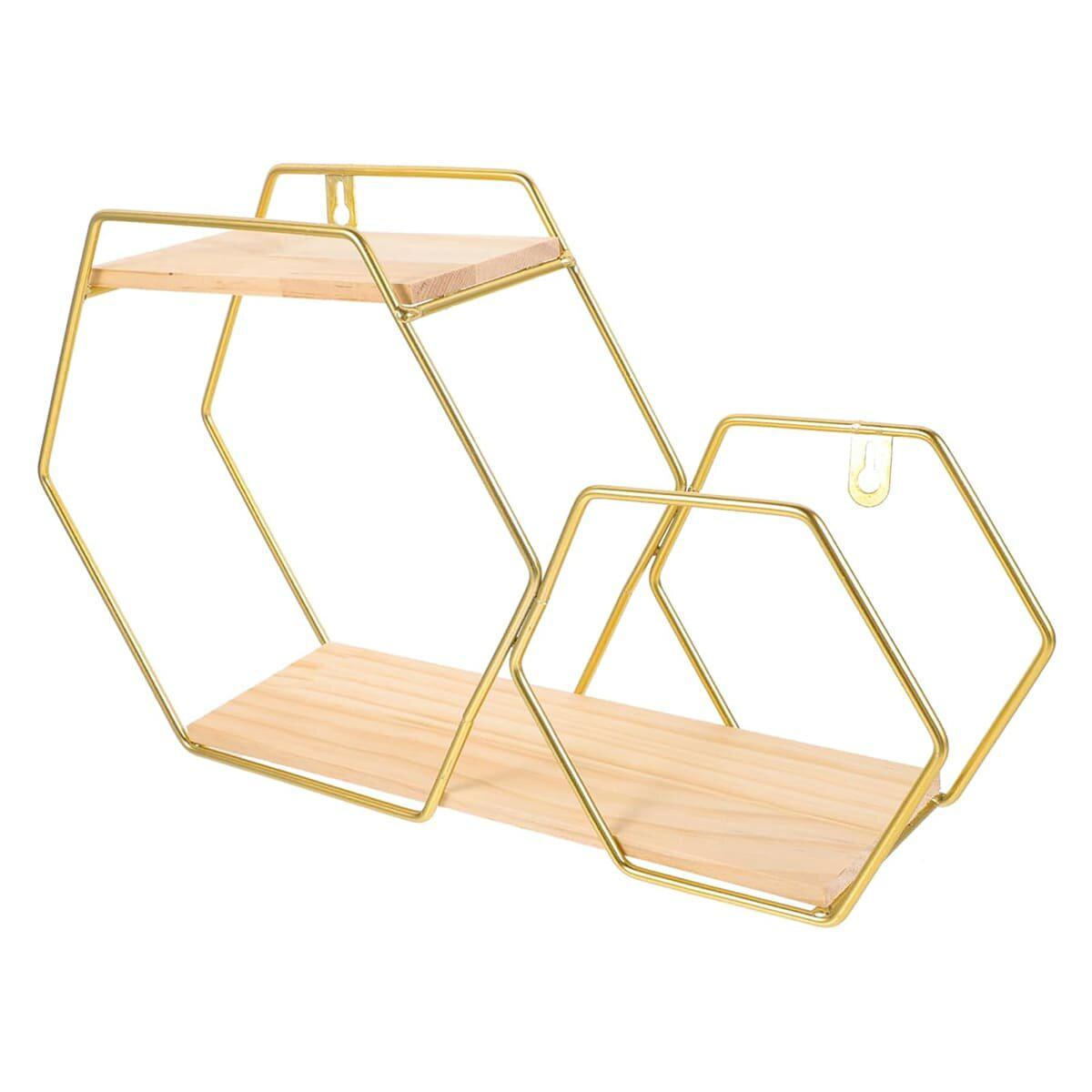 Полка настенная Sticker Wall SW-00001636 Шестиугольник двойной 42х24х10 см (991943806)