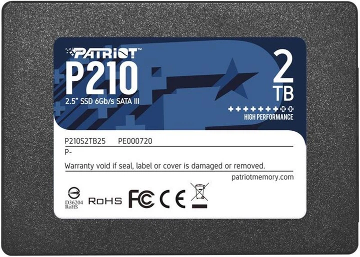 Накопичувач SSD Patriot P210 2 TB 2.5" 7 мм SATAIII 3D QLC (KST-P210S2TB25)