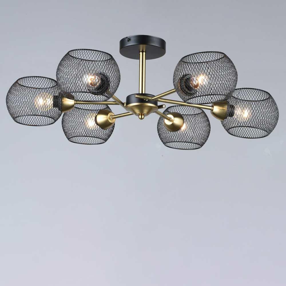 Люстра потолочная Lighthouse SRS-20127/6 BK+COP Черный/Медный (113368)