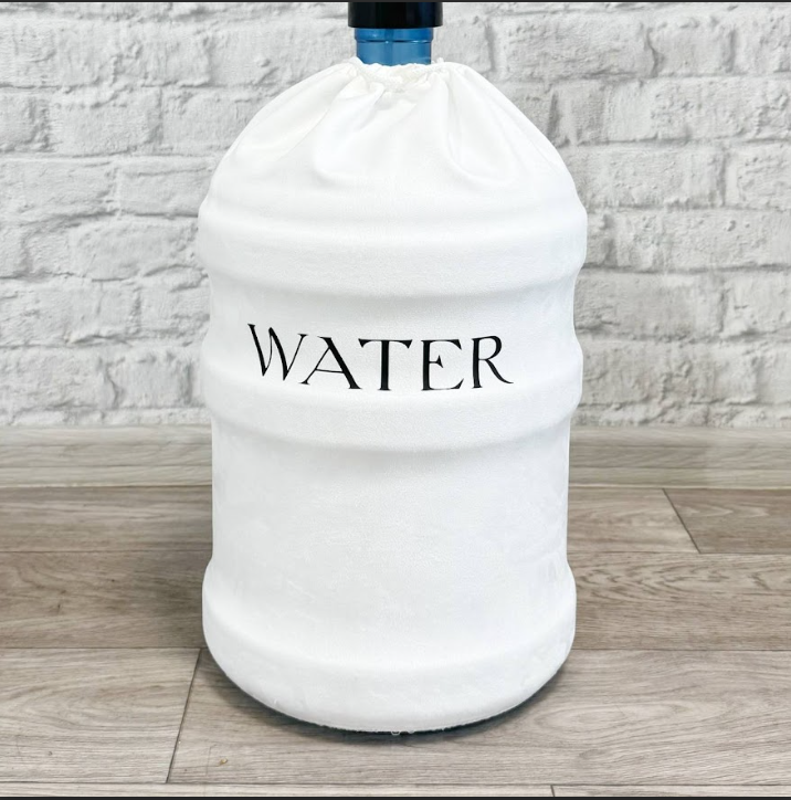 Чехол для бутыли Krei 18,9-19 л с надписью WATER Белый (CB-1658)