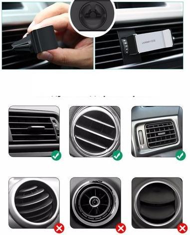 Держатель Ugreen LP120 Air Vent Mount Phone Holder для телефона Gray/Black (UGR-30283) - фото 2