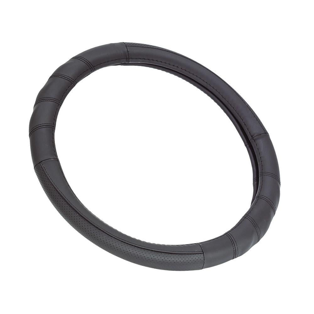 Чохол на кермо шкіряний Elegant Plus з перфорацією М Чорний (EL 105 761)