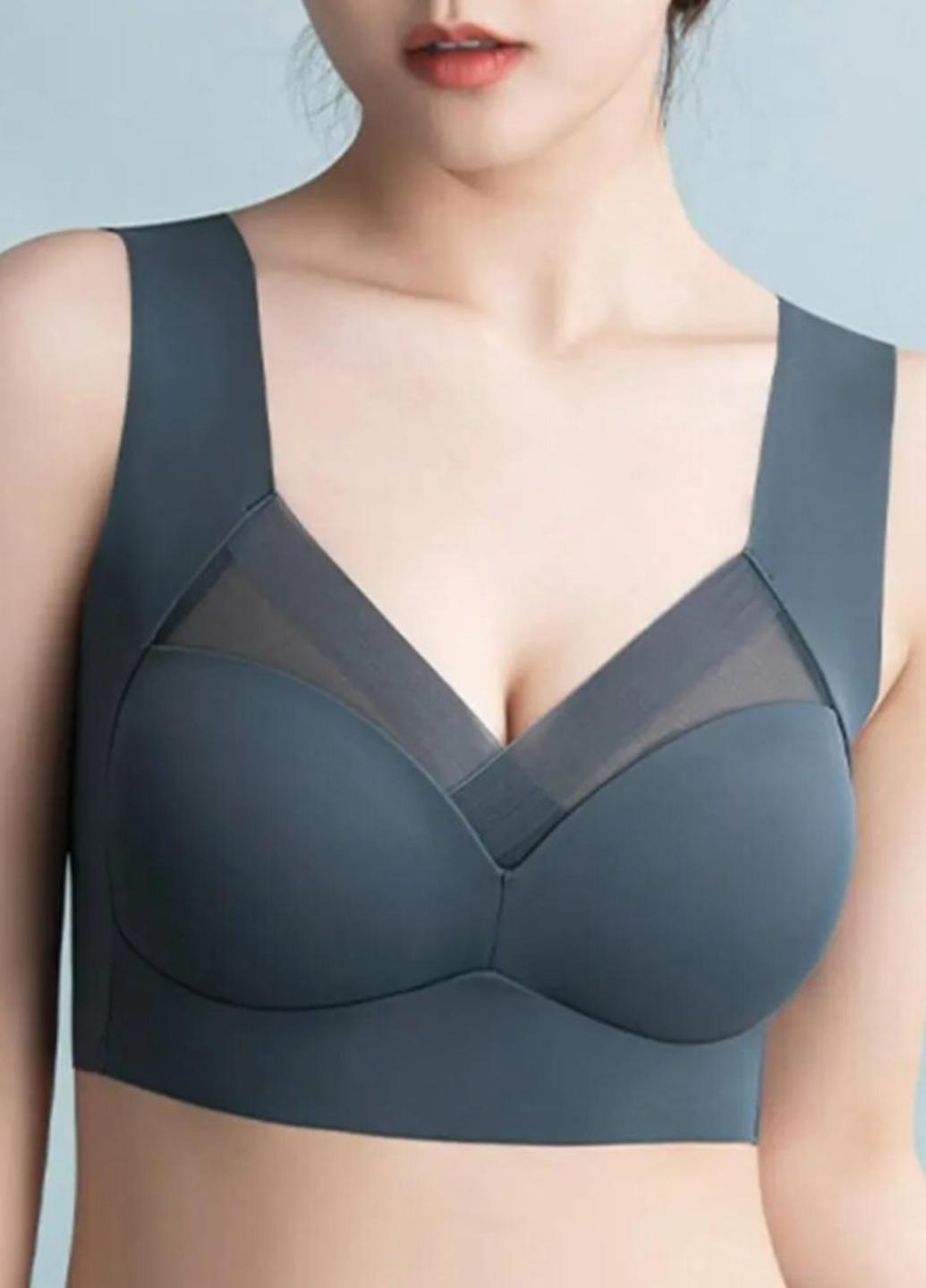 Топ бесшовный Comfort с лазерной отделкой на широких бретелях 95B Темно-синий (1022-50)