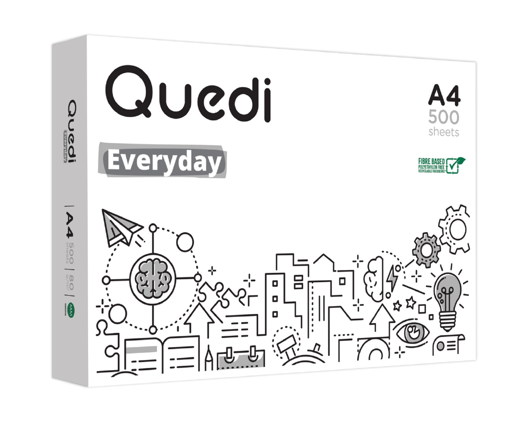 Бумага офисная QUEDI EVERYDAY А4 80 г/м2 500 л. 5 пачек (10181)