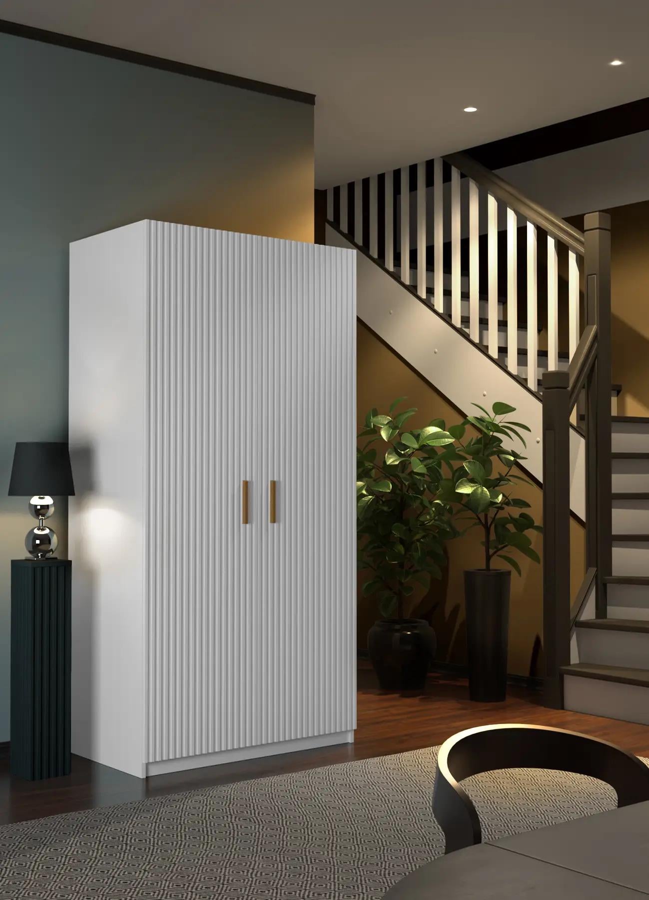 Шкаф Artos Design Verona 100 2D ламинированный ДСП/ламинированный МДФ 1000х580х2100 мм Белый (49205)