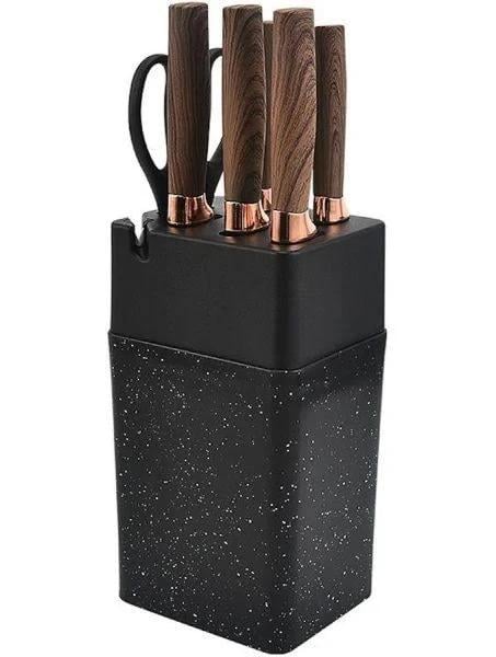 Набор ножей кухонный из нержавеющей стали Good Idea 7 предметов на подставке Коричневый (596333) Набор ножей кухонный из нержавеющей стали Good Idea 7 предметов на подставке Коричневый (596333)