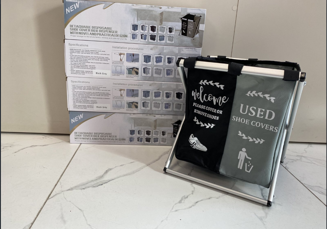 Кошик для брудної білизни складаний з 2 відсіками Чорно-білий - фото 6 Кошик для брудної білизни складаний з 2 відсіками Чорно-білий - фото 6