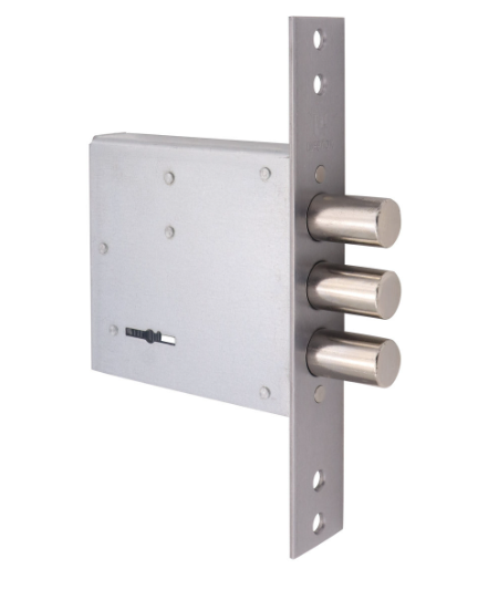 Замок врізний сувальдний Шерлок 5 ключів бексет 67,5 мм 3 ригеля/15,8 мм додатковий (30.01)