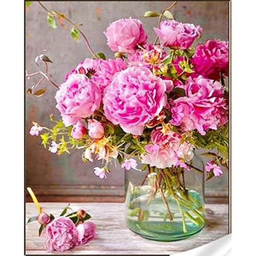 Алмазная мозаика Strateg Премиум Пионы в уютном интерьере 30x40 см (Str-HEG86882)