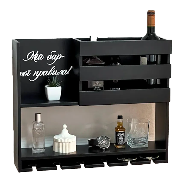 Полочка барная для бокалов и бутылок 50х40х12 см (22918357)