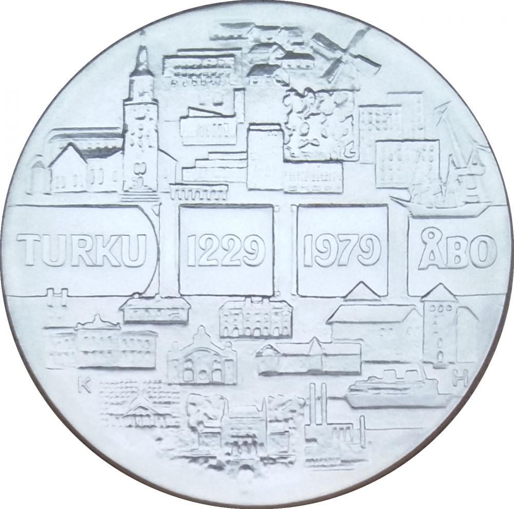 Колекційна монета Фінляндія 25 марок 1977 "750 років місту Турку" Срібло AU-UNC KM 58 (М09559)