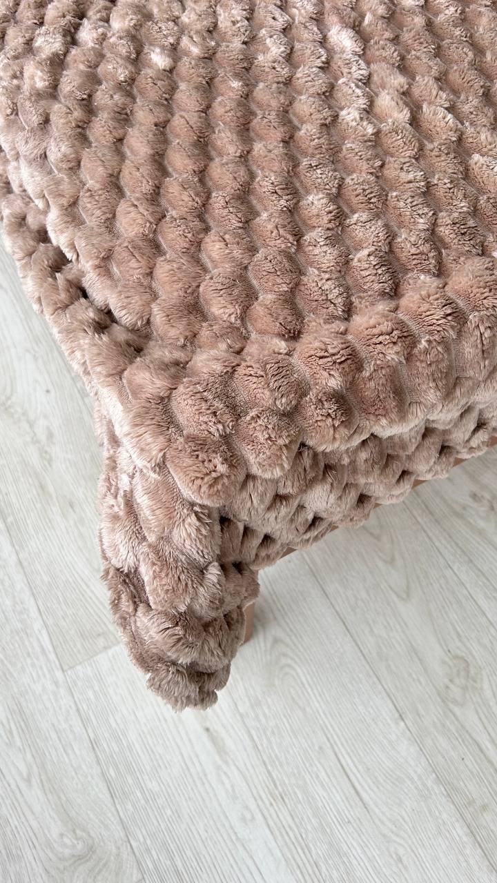 Плед-покривало теплий Соти 3Д велюровий плюшевий двоспальний Темно-бежевий (Е5100-02) - фото 5 Плед-покривало теплий Соти 3Д велюровий плюшевий двоспальний Темно-бежевий (Е5100-02) - фото 5