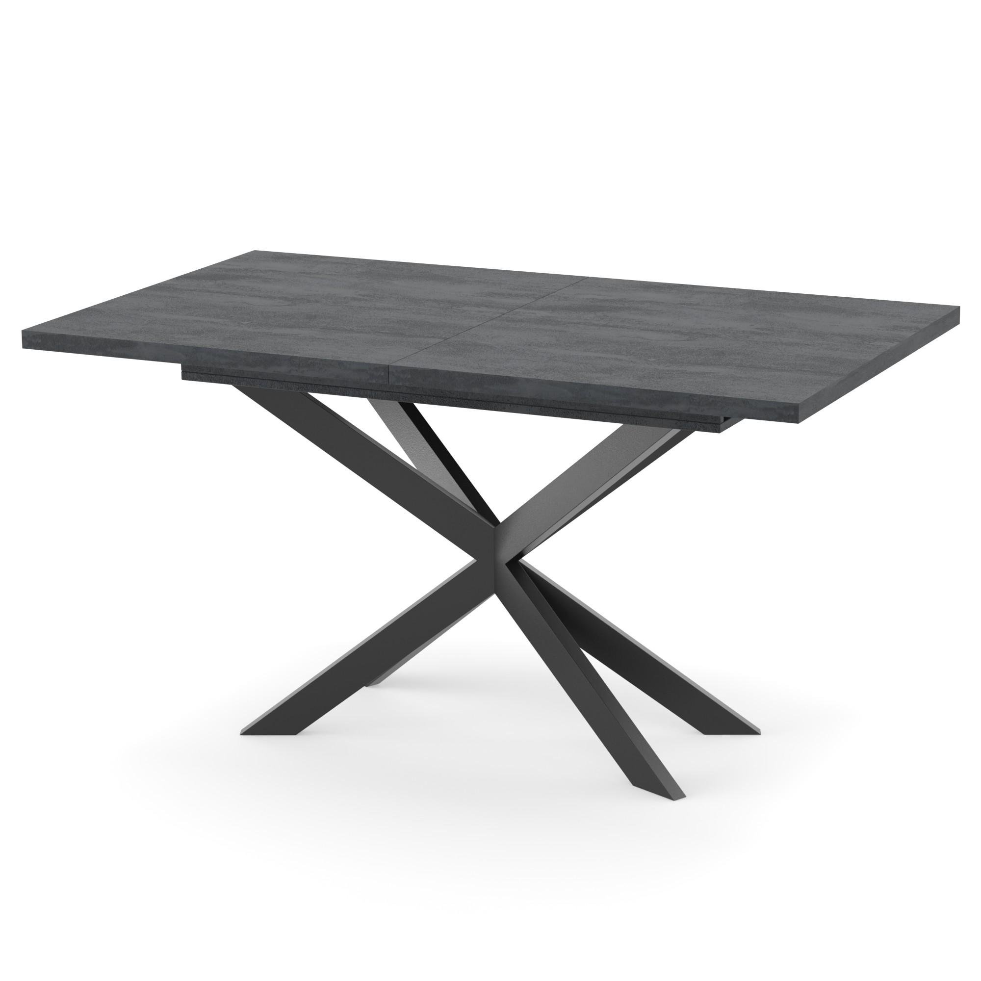 Стол раздвижной обеденный Спайдер ДСП 1400x800 мм Угольный камень/Черный (919773) - фото 3