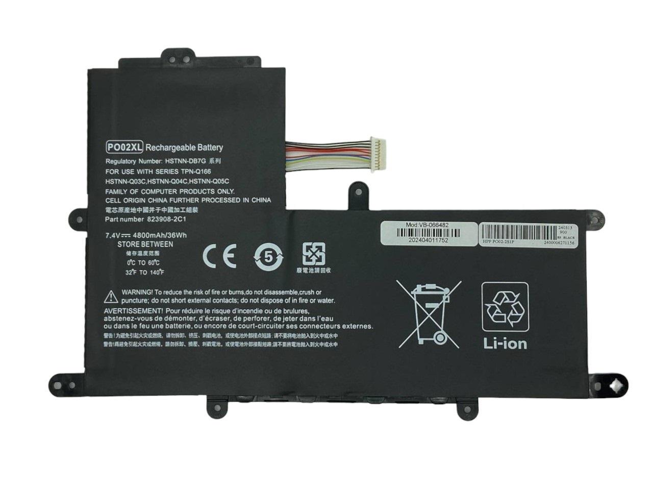 Аккумулятор для ноутбука HP PO02XL Stream 11-R 7,4V 4800 mAh (066482)