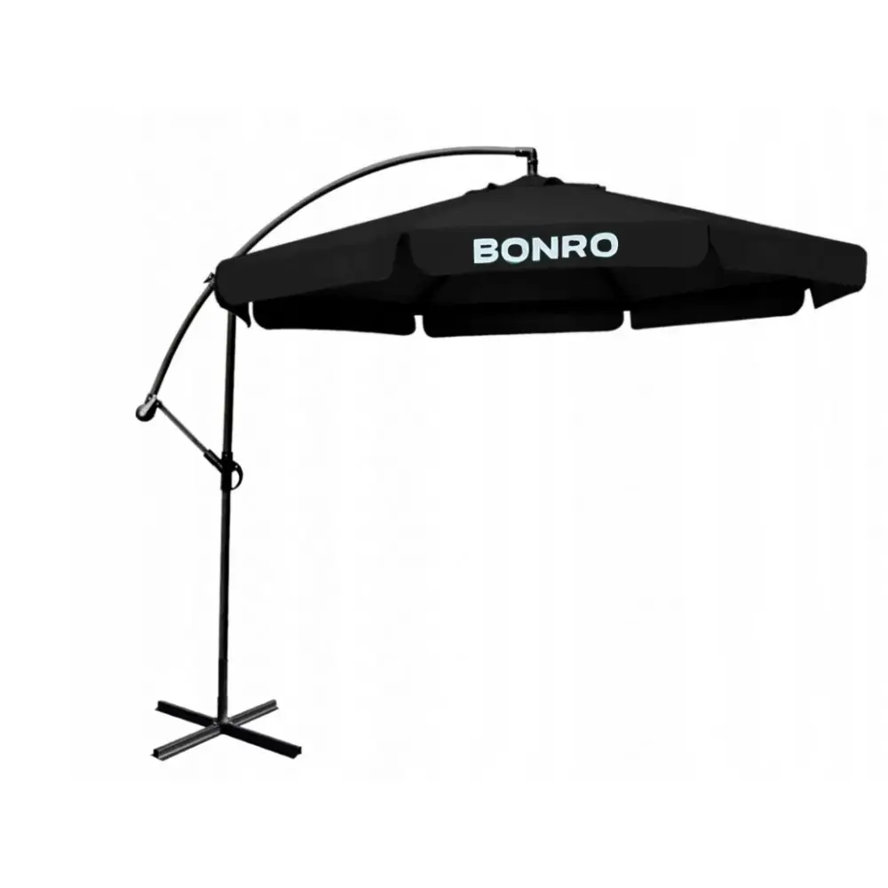 Зонт садовой с наклоном и подставкой Bonro 3,0 Mх6K Черный (90000009)