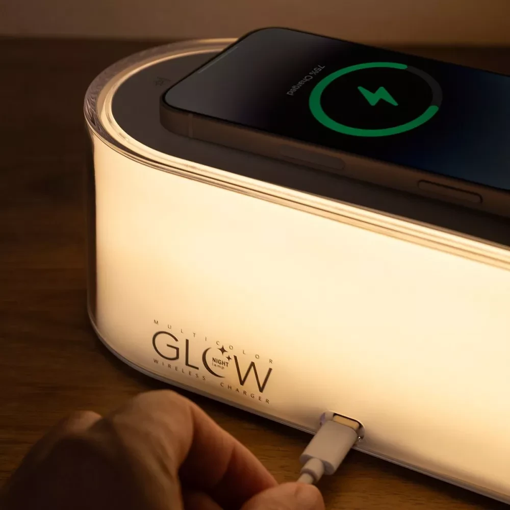 Нічник з бездротовою зарядкою Proove Multicolor Glow 1200 mAh 15W для Android/Samsung/Apple/iPhone - фото 5 Нічник з бездротовою зарядкою Proove Multicolor Glow 1200 mAh 15W для Android/Samsung/Apple/iPhone - фото 5