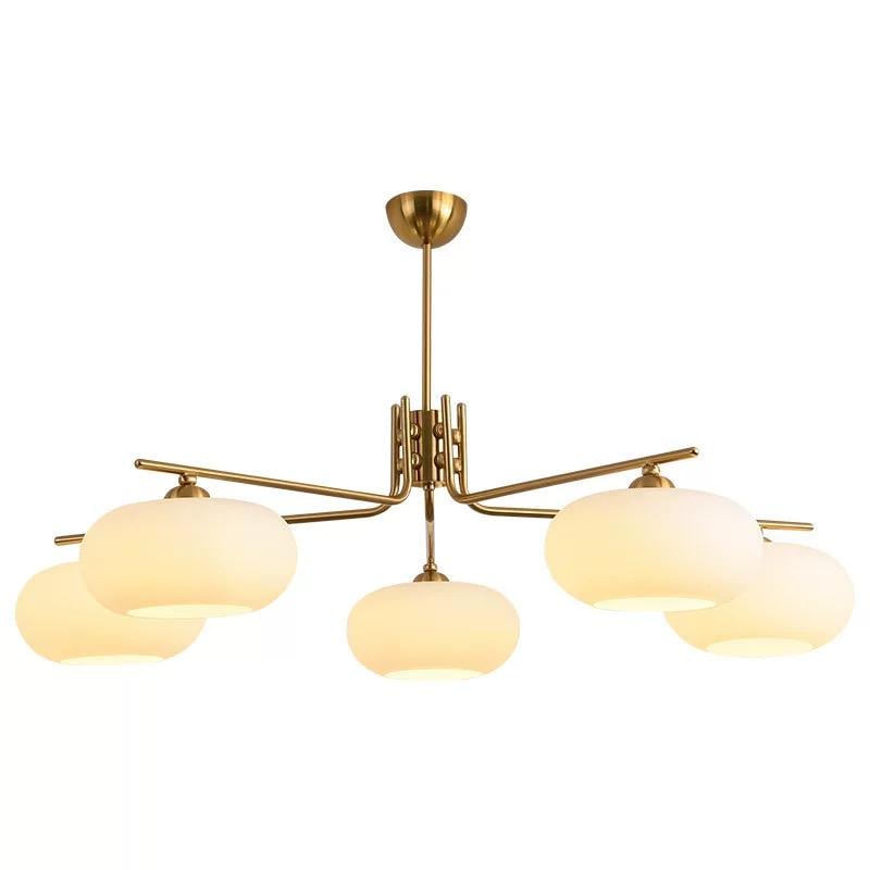 Люстра светодиодная LED 6007 5 плафонов Золотистый (718806)