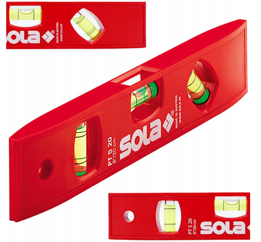 Уровень механический пластиковый, Sola PT 5 20 см (11798492008) - фото 3