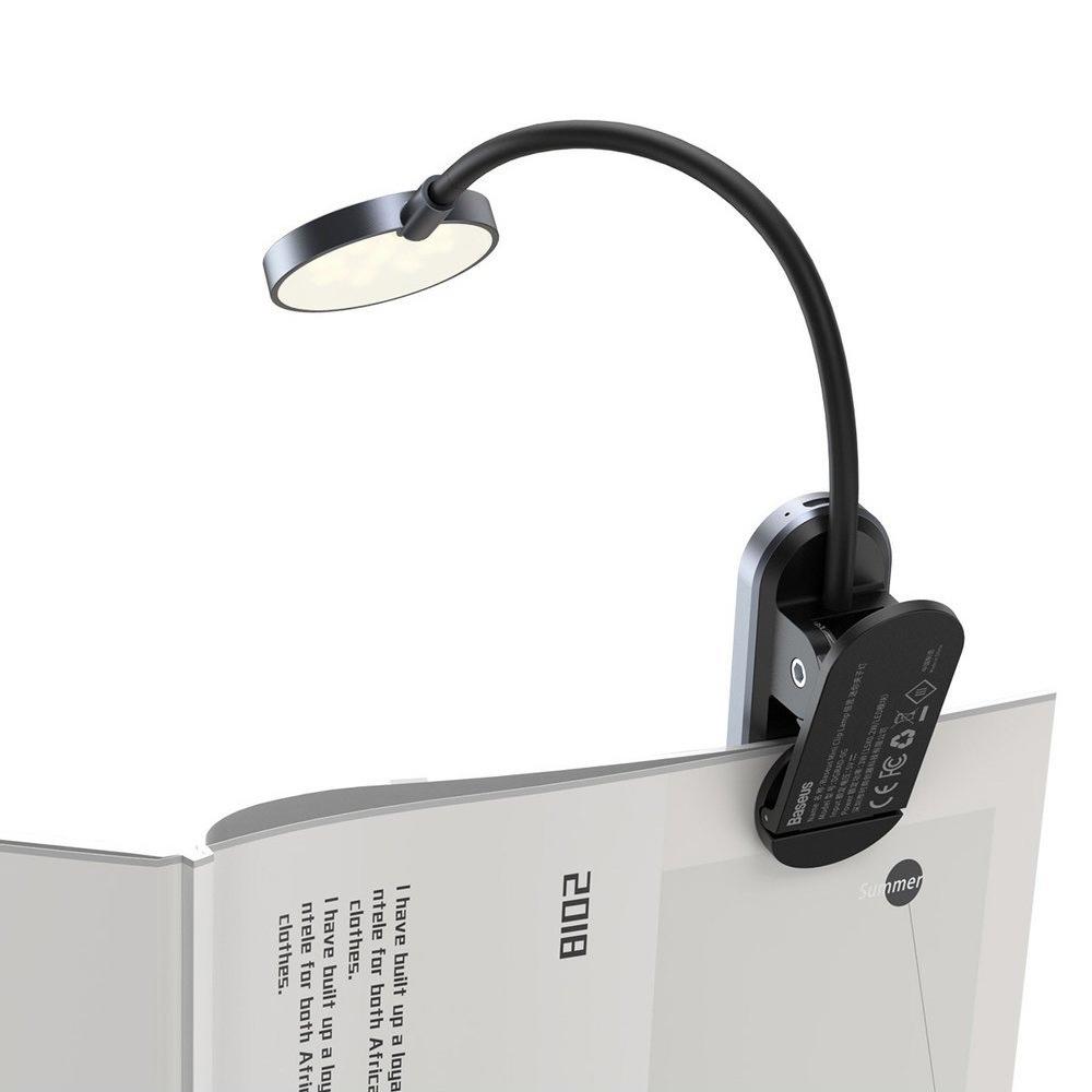 LED лампа на клипсе Baseus Comfort Reading Mini Clip Lamp DGRAD-0G аккумуляторная Темно-серый - фото 2