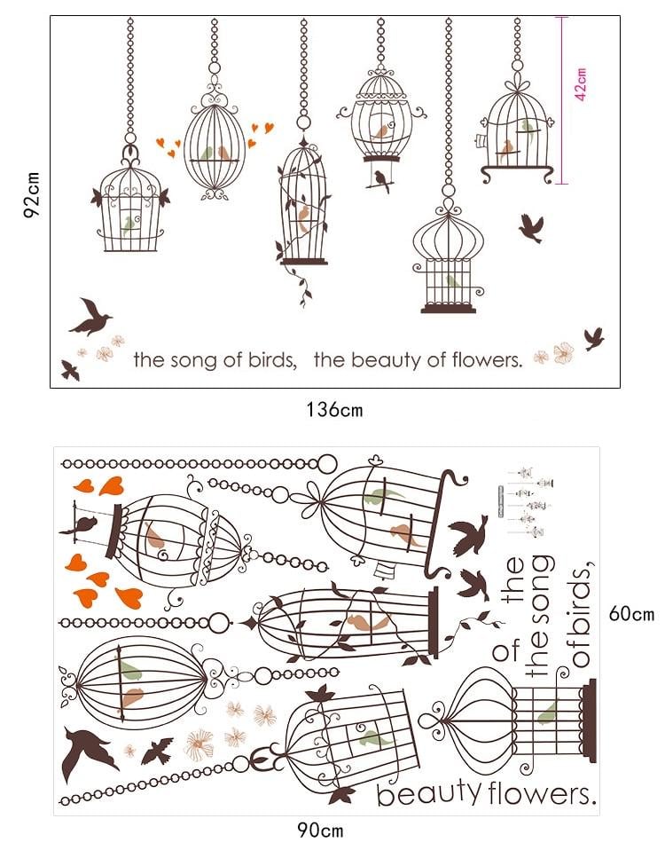 Наклейка інтер'єрна на стіну Green Life Птахи 92х136 см (SK9088) - фото 7 Наклейка інтер'єрна на стіну Green Life Птахи 92х136 см (SK9088) - фото 7