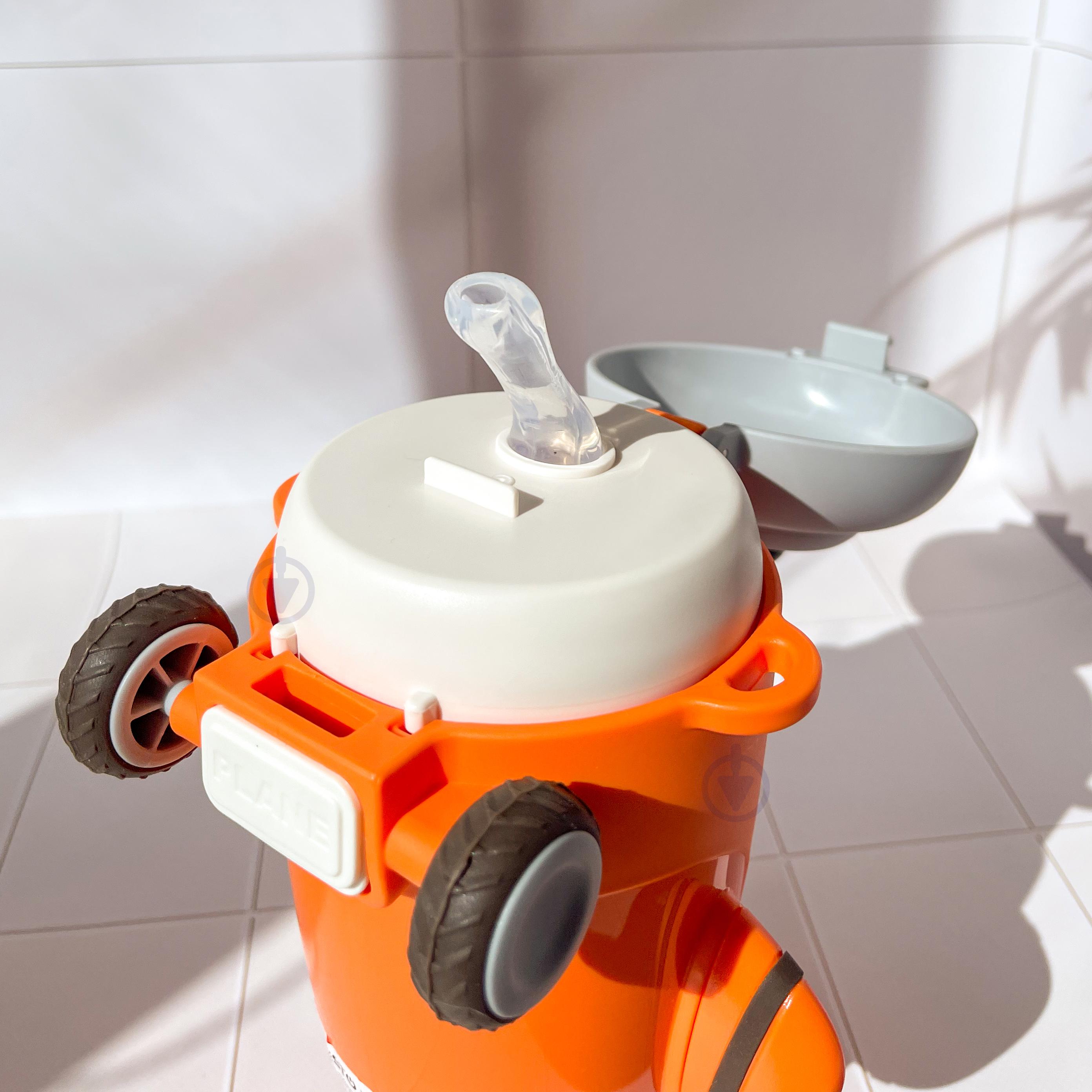 Бутылка для воды детская Ardesto Plane со шнурочком и наклейками 550 мл Оранжевый - фото 3