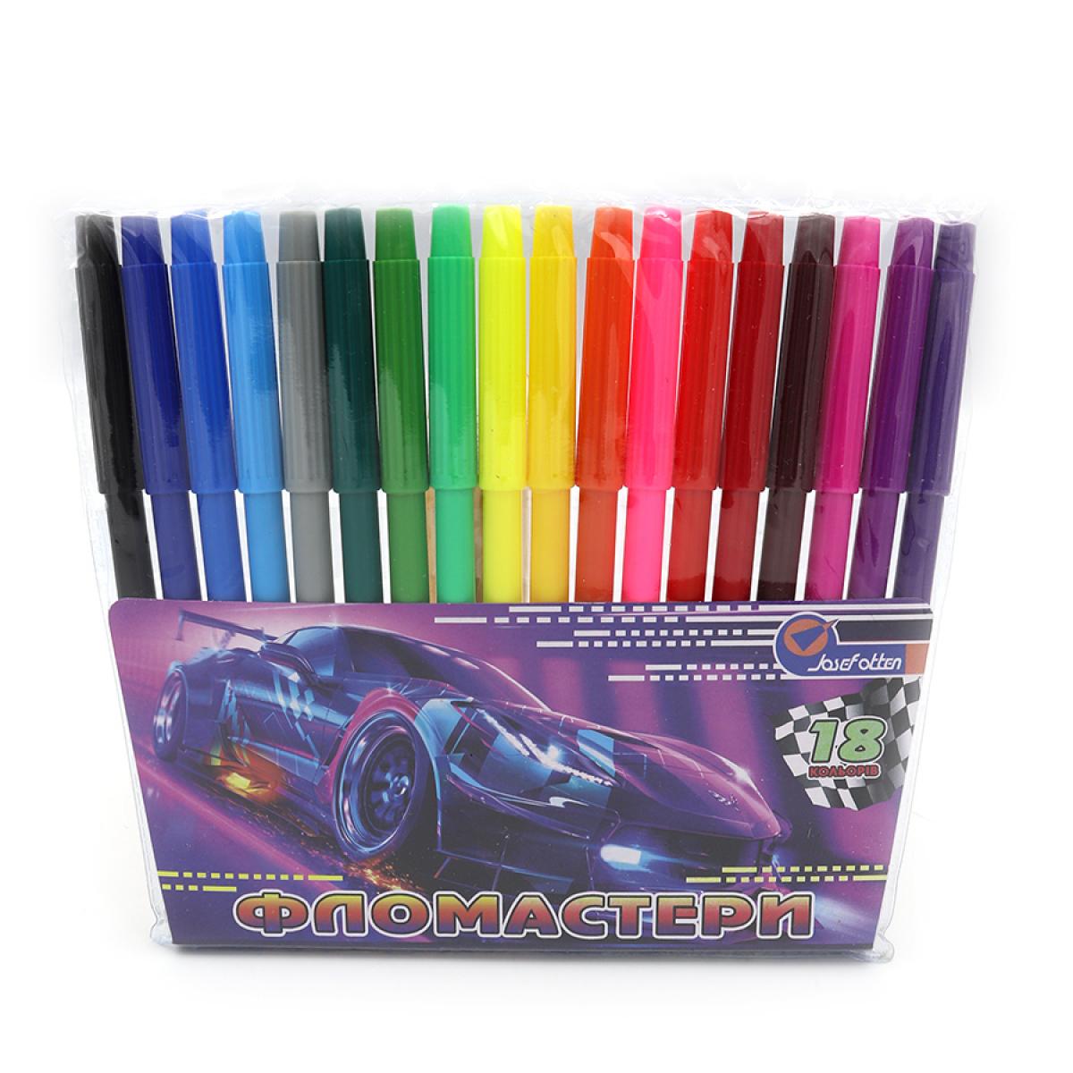 Фломастери Josef Otten Спорткар 18 кольорів ПВХ (MTT-157834)