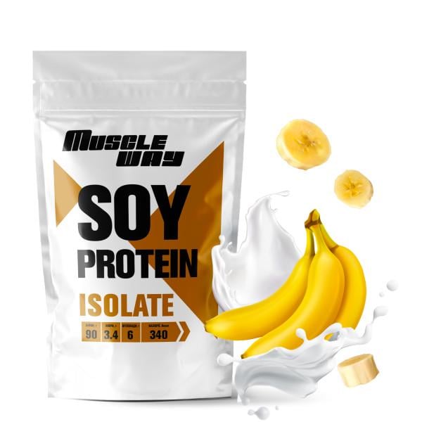 Протеїн соєвий ізолят MuscleWay 90% 15 порцій 500 г Банан (21-125-soy-mw-rs500b)