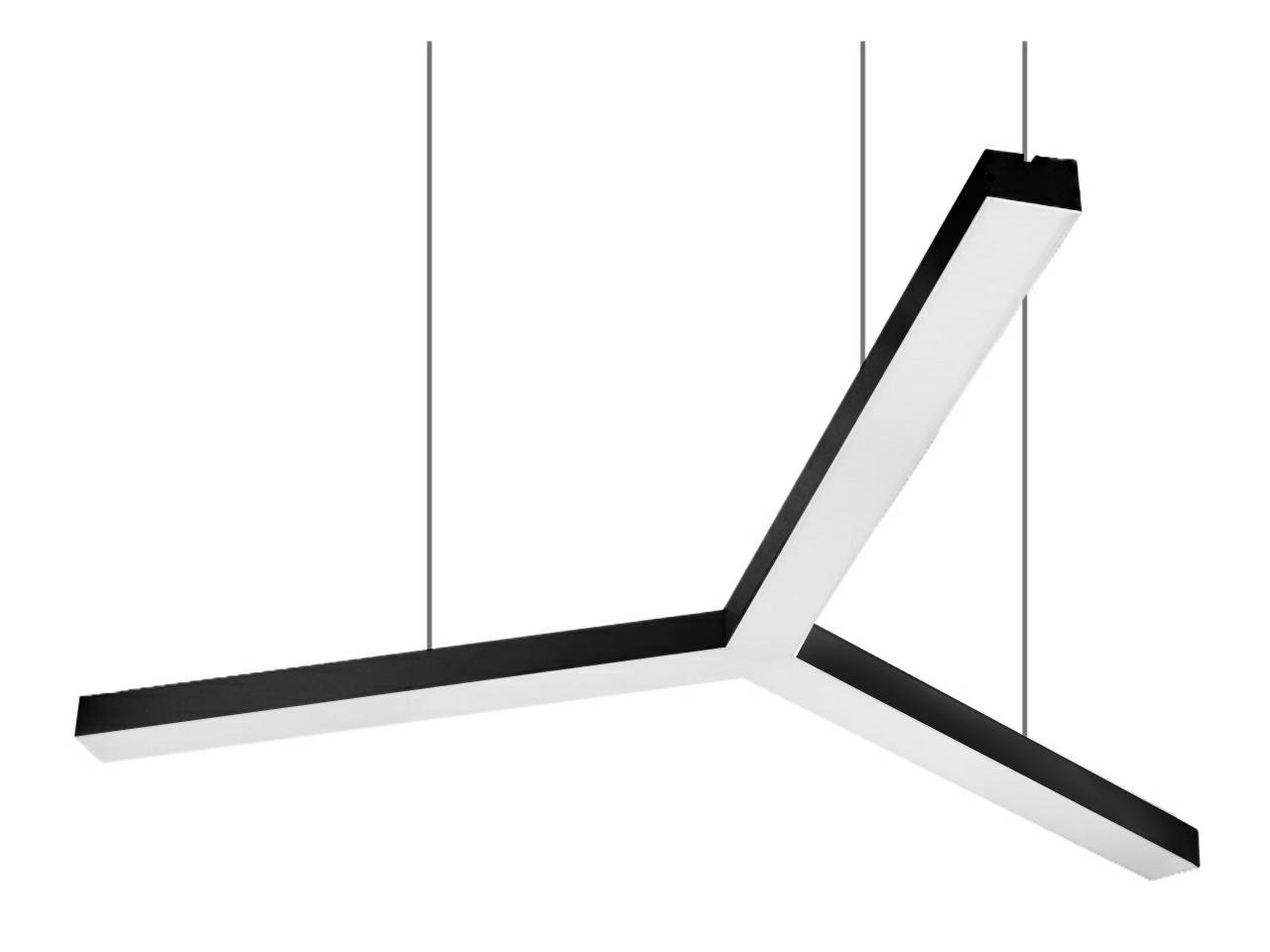 Подвесной светильник светодиодный LEDUA Y черный корпус с наружным блоком 220V 51W 6480 Lm 4500К 500х500х500 мм (25344234)