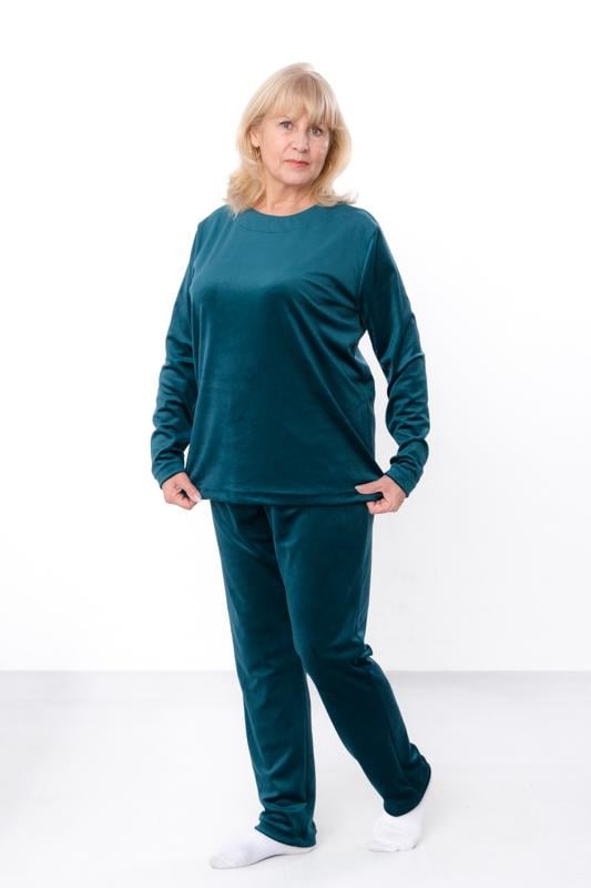 Комплект велюровий піжамний однотонний жіночий плюс сайз Носи Своє р. 62 Смарагдовий (8162-030-1) - фото 2 Комплект велюровий піжамний однотонний жіночий плюс сайз Носи Своє р. 62 Смарагдовий (8162-030-1) - фото 2