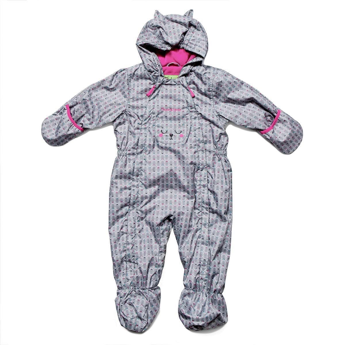 Комбинезон детский демисезонный сплошной Peluche&Tartine S18M108 для девочки на флисе 50-58 см Серый (S18M108-FrostGray-1m)