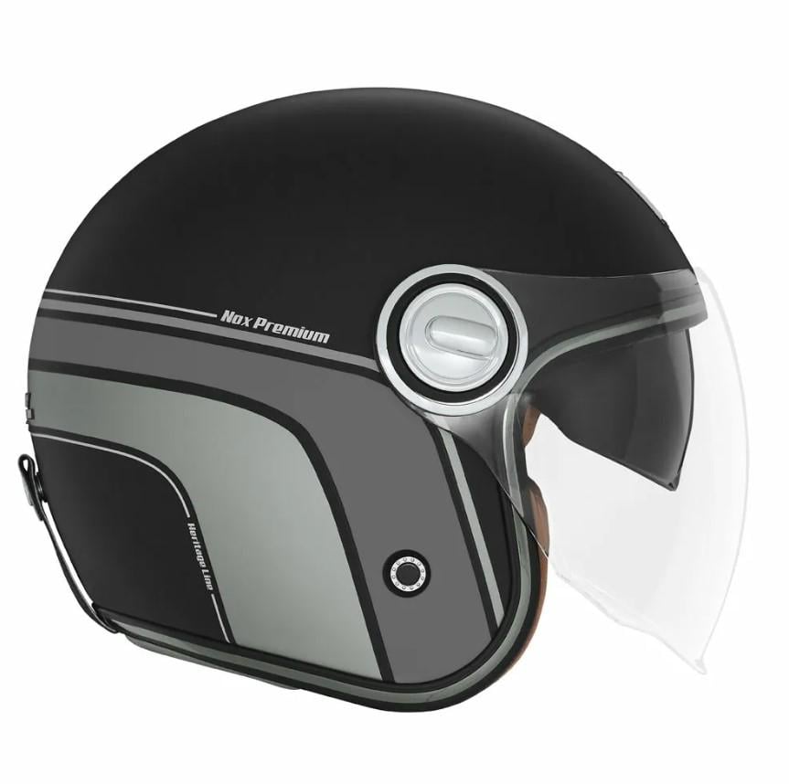 Мотошлем NOX Jet Heritage L Matt Black/Grey (38895)