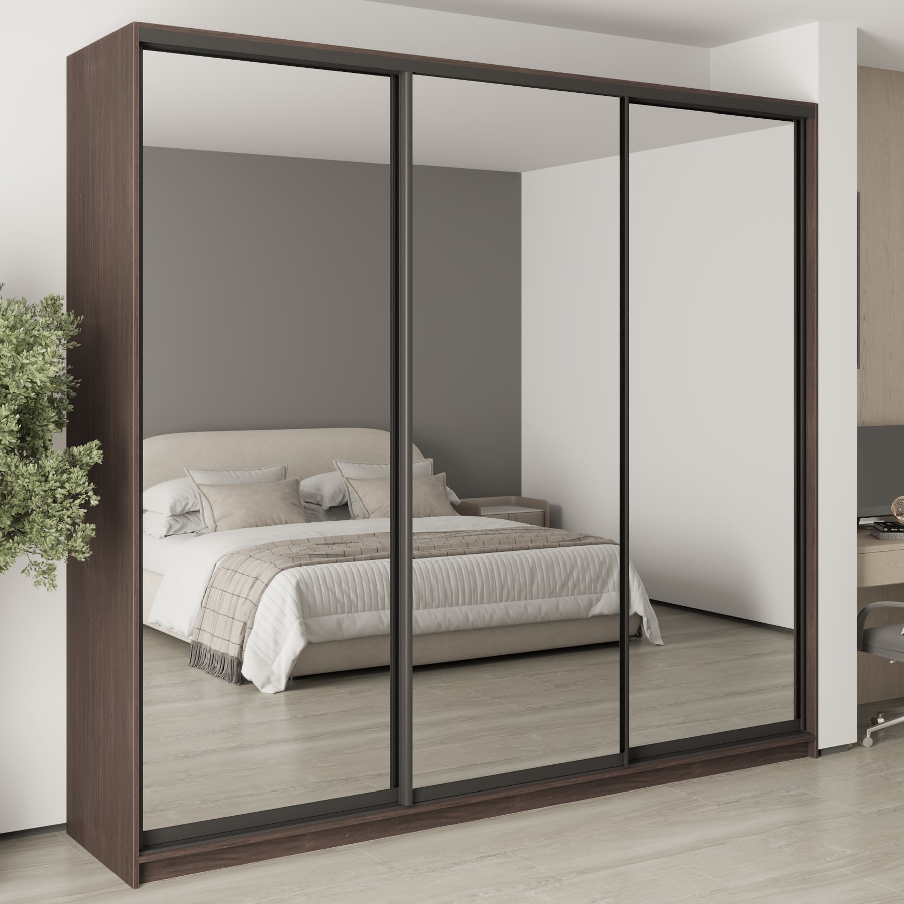 Шкаф-купе трехдверный Mebel Star Комбо BG MBS-9906 260х60х240 см Дуб ристрето (1009895)