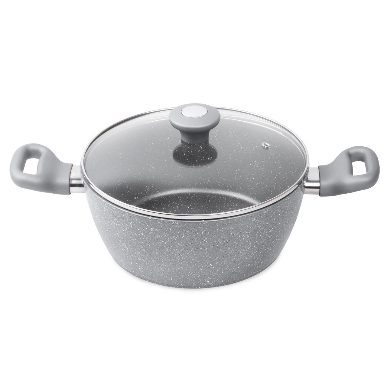 Кастрюля с крышкой Kamille KM-4281GR из литого алюминия и покрытием гранит 4,0 л (1883388604) - фото 4