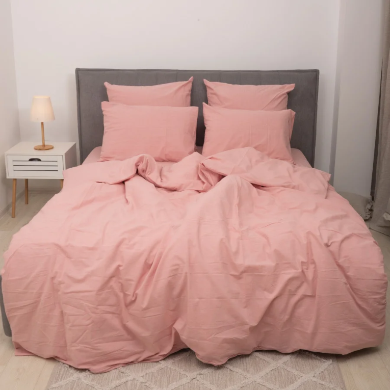 Комплект постельного белья односпальный поплин Lux Коралловый (1588379058)