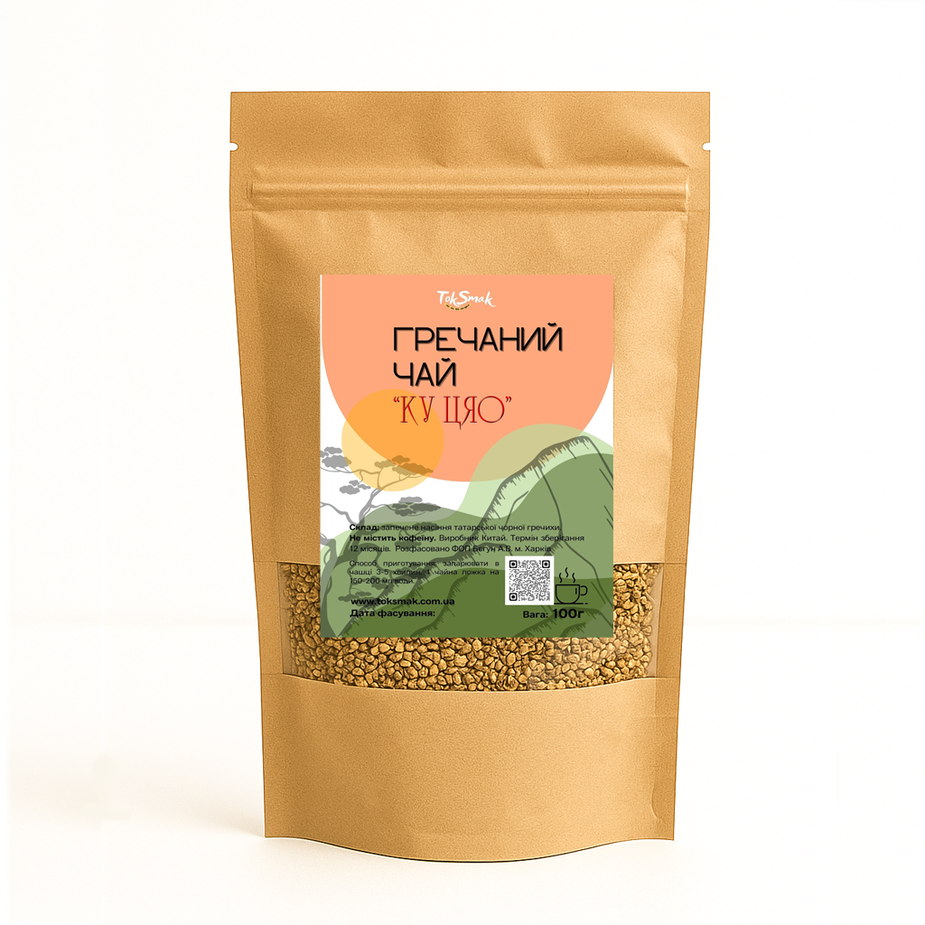 Гречаний чай КУ-ЦЯО смак печива TokSmak 100 г (1716738116)