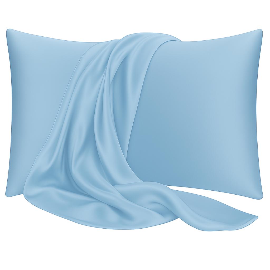 Наволочка шелковая Мулбери 19 мм 50х75 см Голубой - фото 1