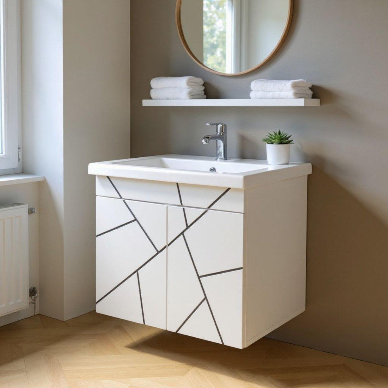 Тумба для ванной комнаты подвесная пластиковая Chaos black push 70 см (2456) - фото 6 Тумба для ванной комнаты подвесная пластиковая Chaos black push 70 см (2456) - фото 6