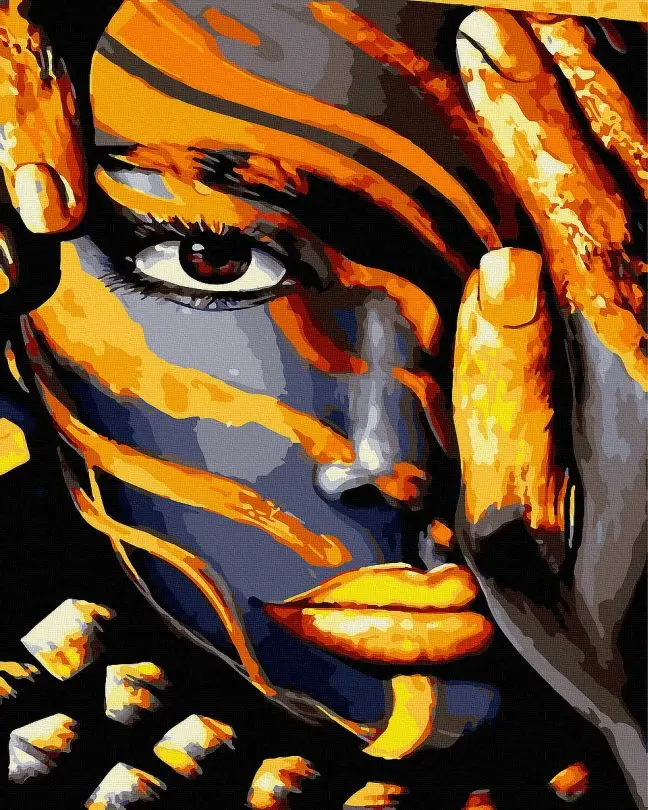 Картина за номерами Brushme Золотий макіяж 40x50 см без коробки (JX1056) Картина за номерами Brushme Золотий макіяж 40x50 см без коробки (JX1056)