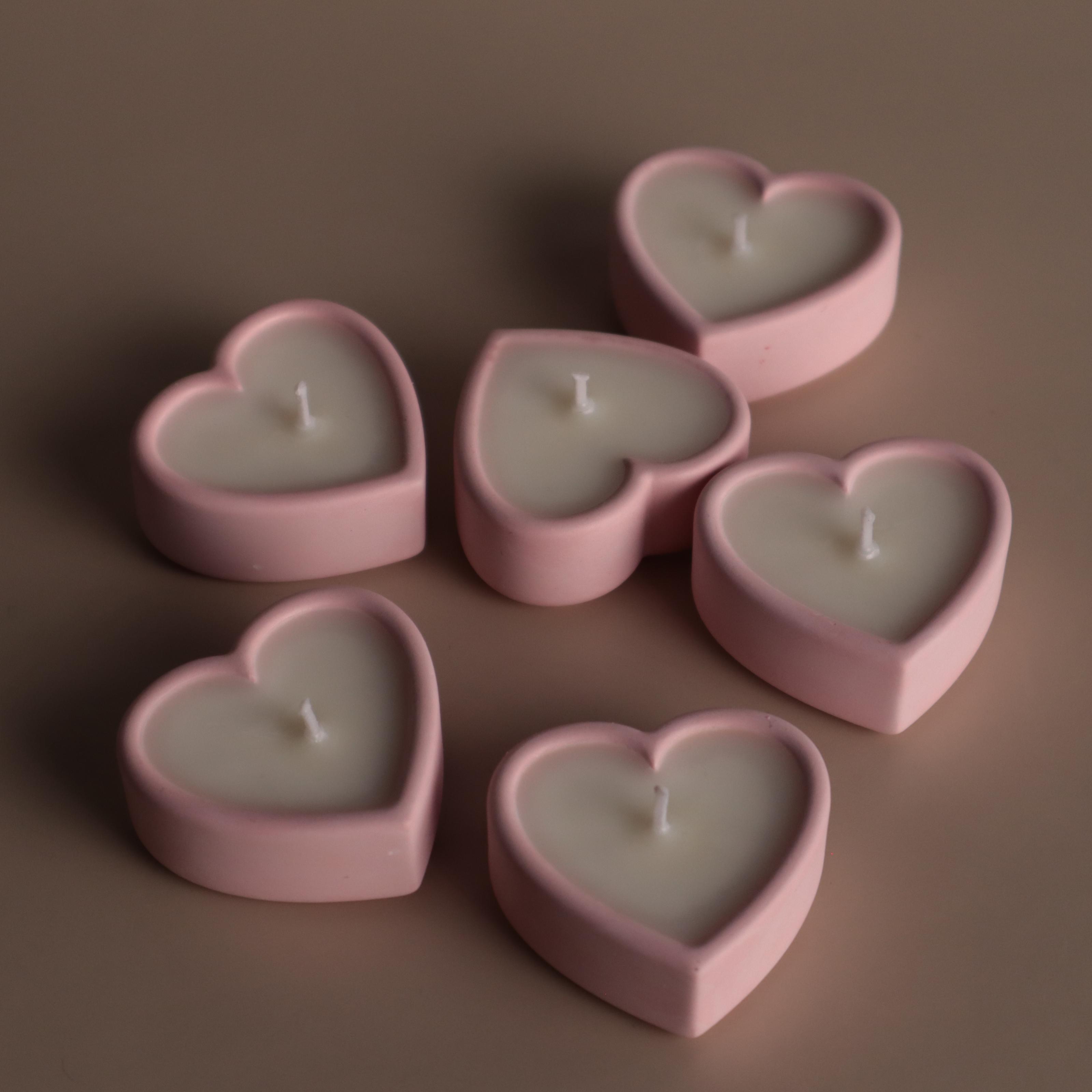 Подарунковий набір чайних аромасвічок Wax Harmony Ваніль Сердечко 10 г Рожевий (300681)