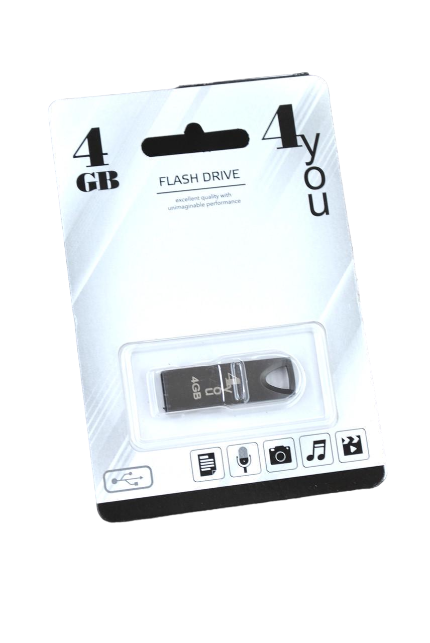 Флеш-накопитель USB 4you 4 Gb 117 metal series Black (1418343286)