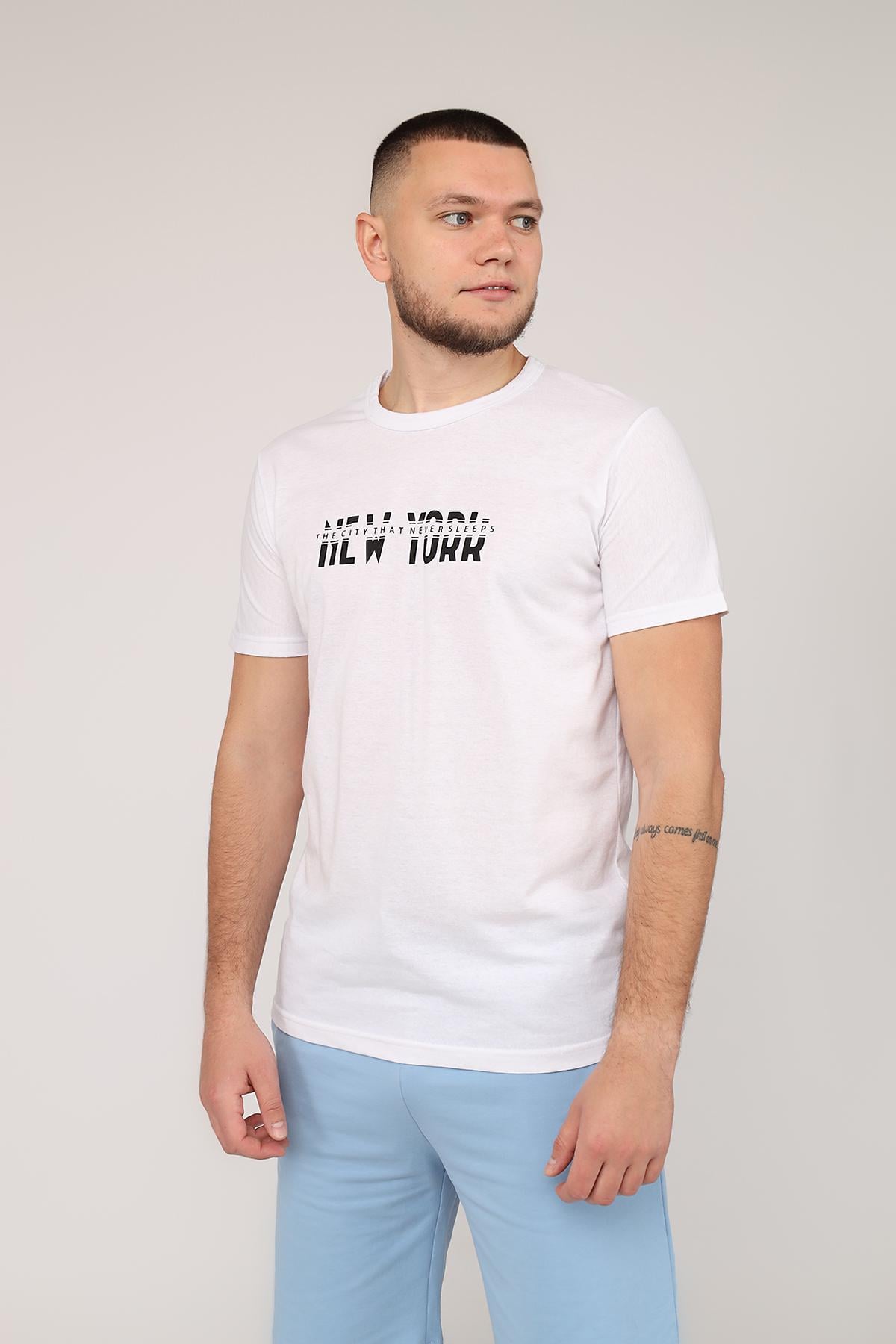Футболка с коротким рукавом мужская Yuki ЦБ-00273172 р. 52 Белый (SKT001053646)