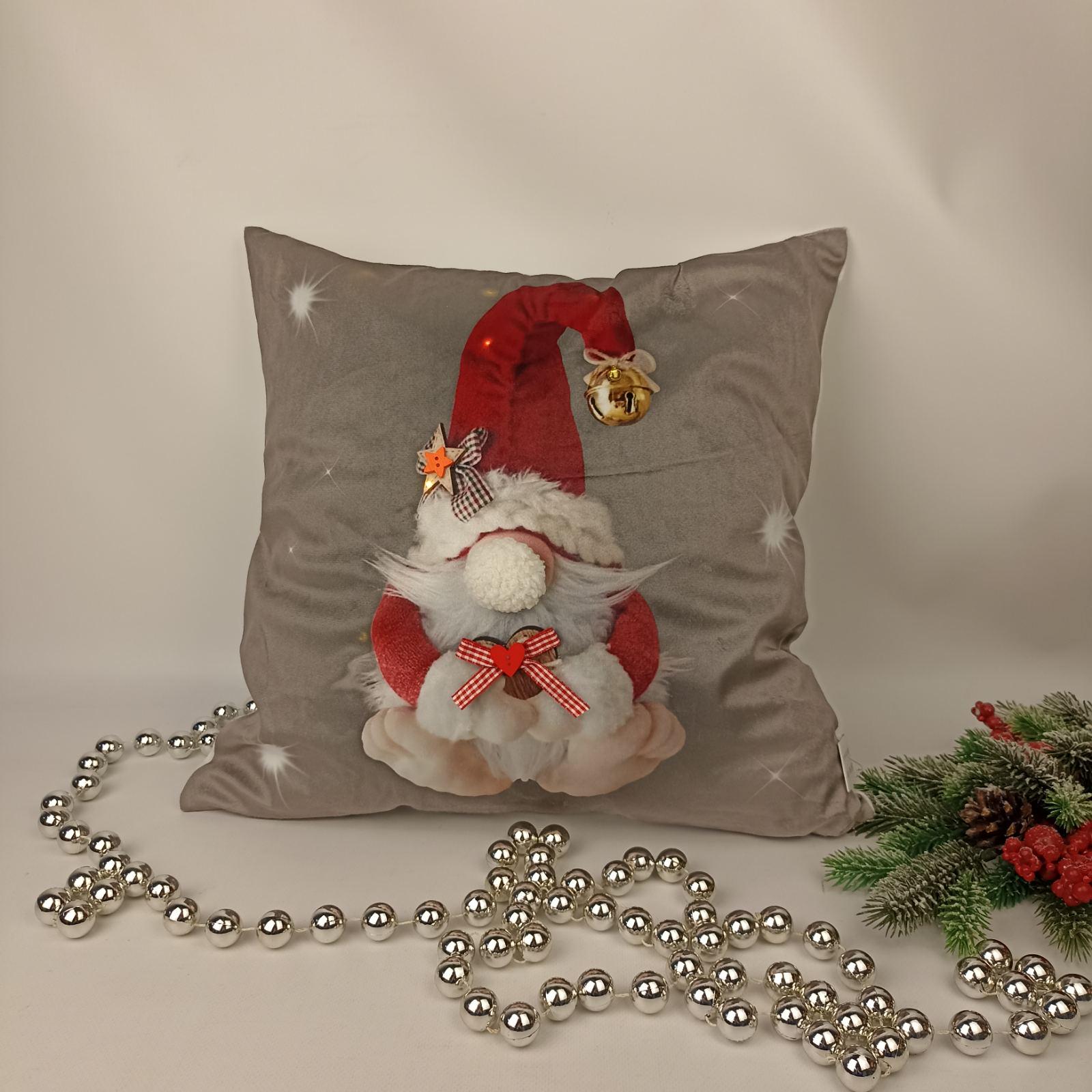Наволочка велюровая с подсветкой Gnomes 45x45 см Grey (CN36802)