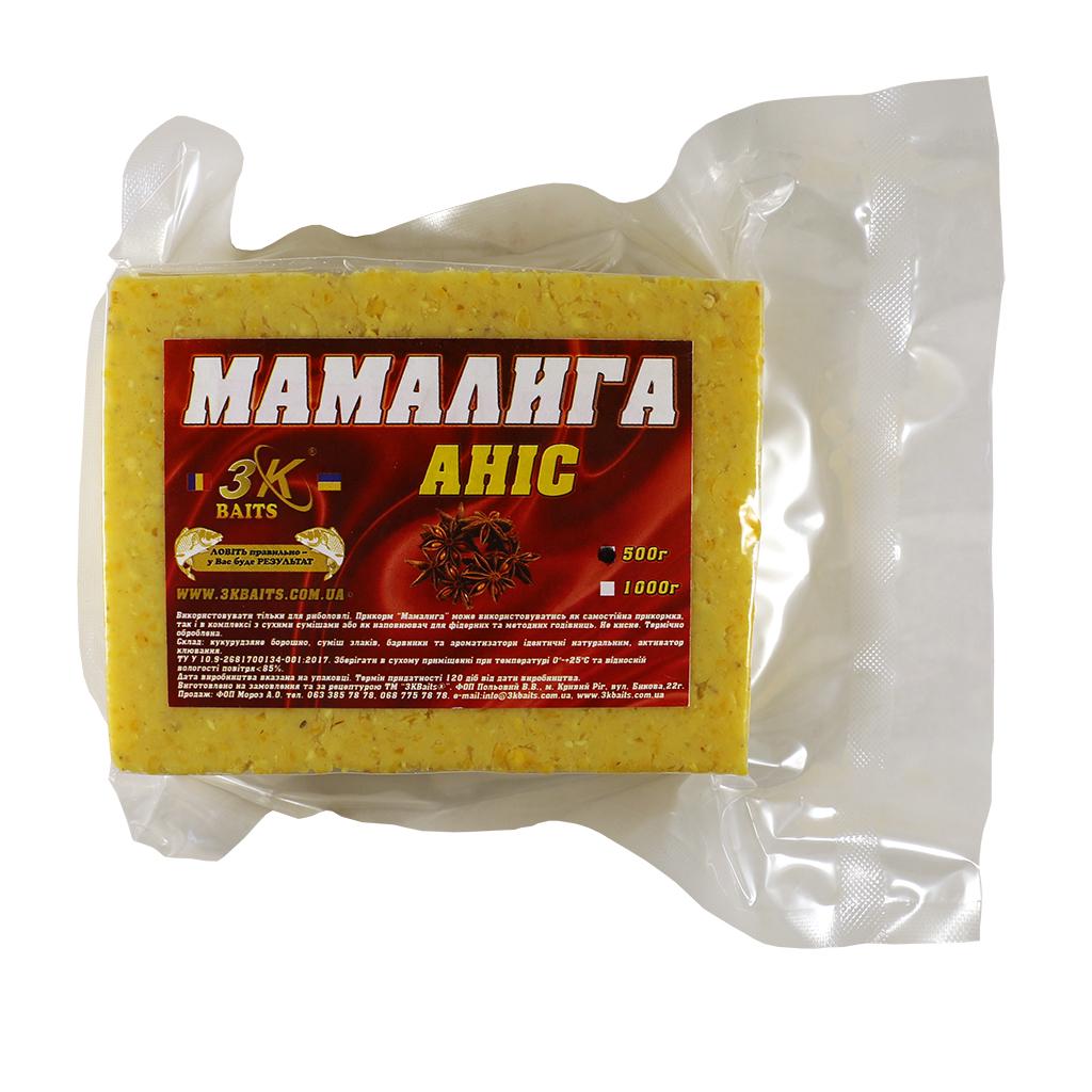 Прикорм 3KBaits Мамалига 500 г Аніс (6036581)